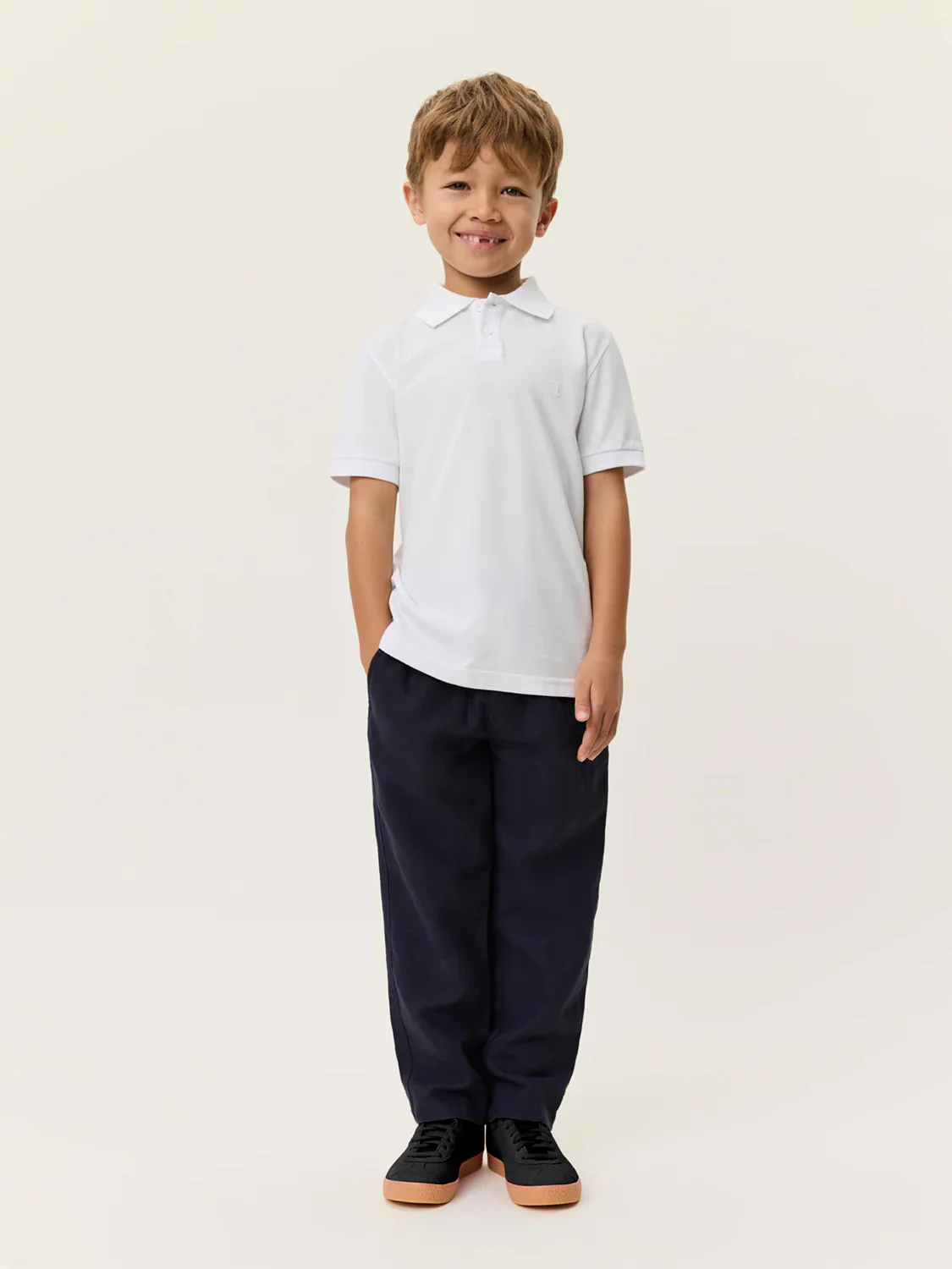 Polo Shirt Pique Weiß - Image 2