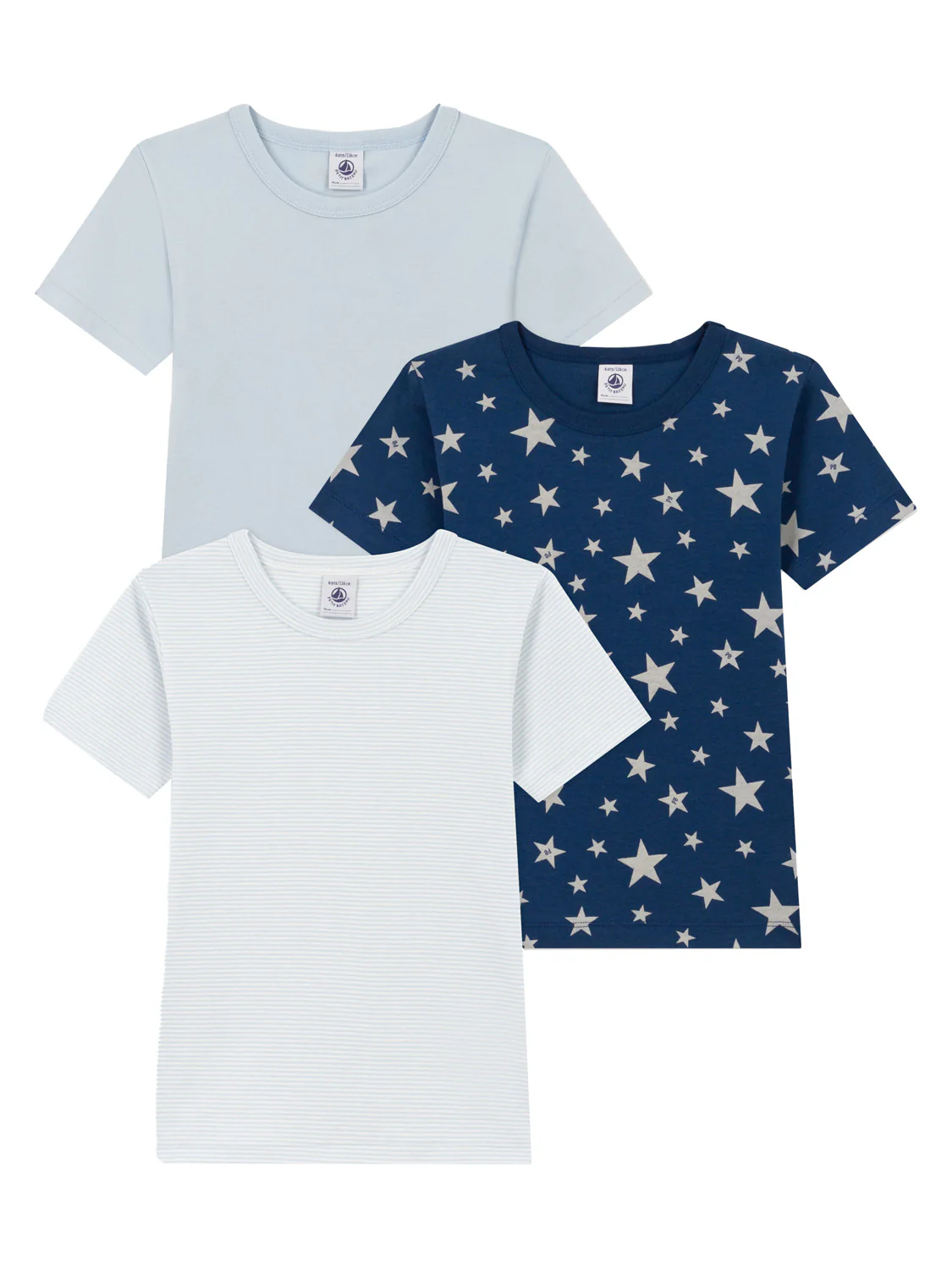 3er Set T-Shirt Hellblau