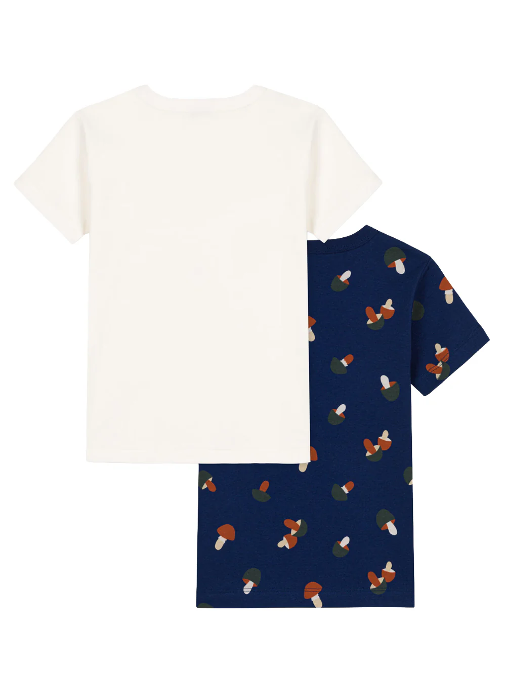 2er Set T-Shirt Marineblau/ Weiß - Image 2