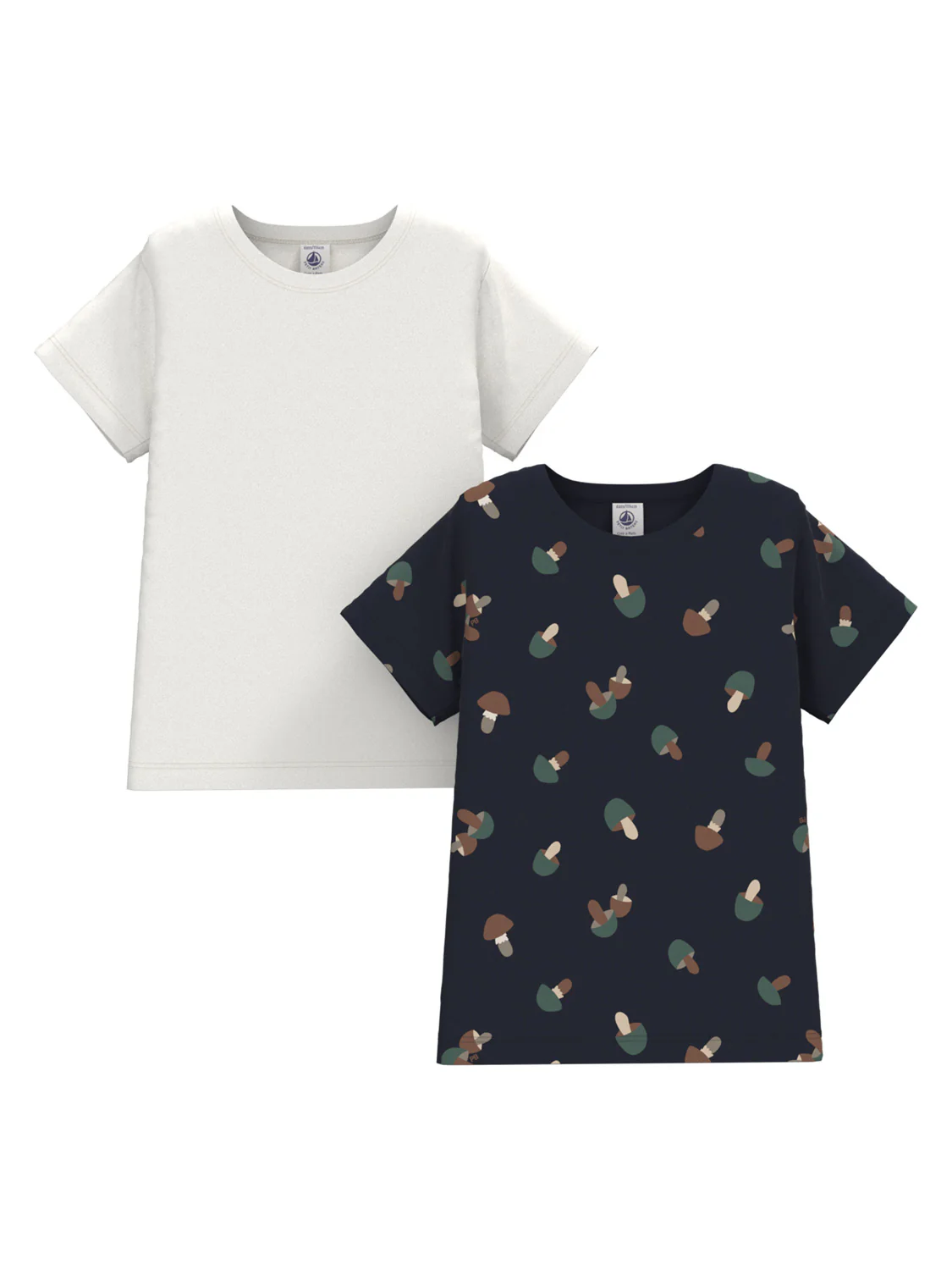 2er Set T-Shirt Marineblau/ Weiß - Image 4