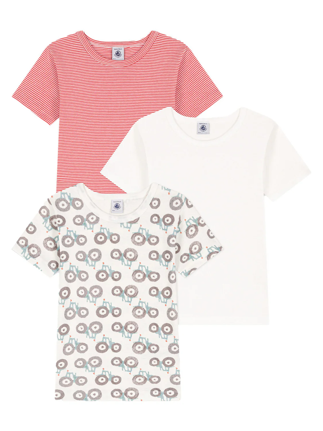 3er Set T-Shirt Rot