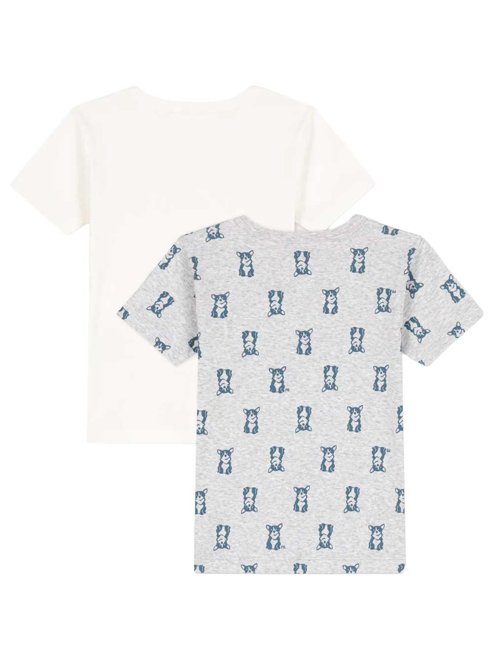 2er Set T-Shirt Weiß/ Grau - Image 2