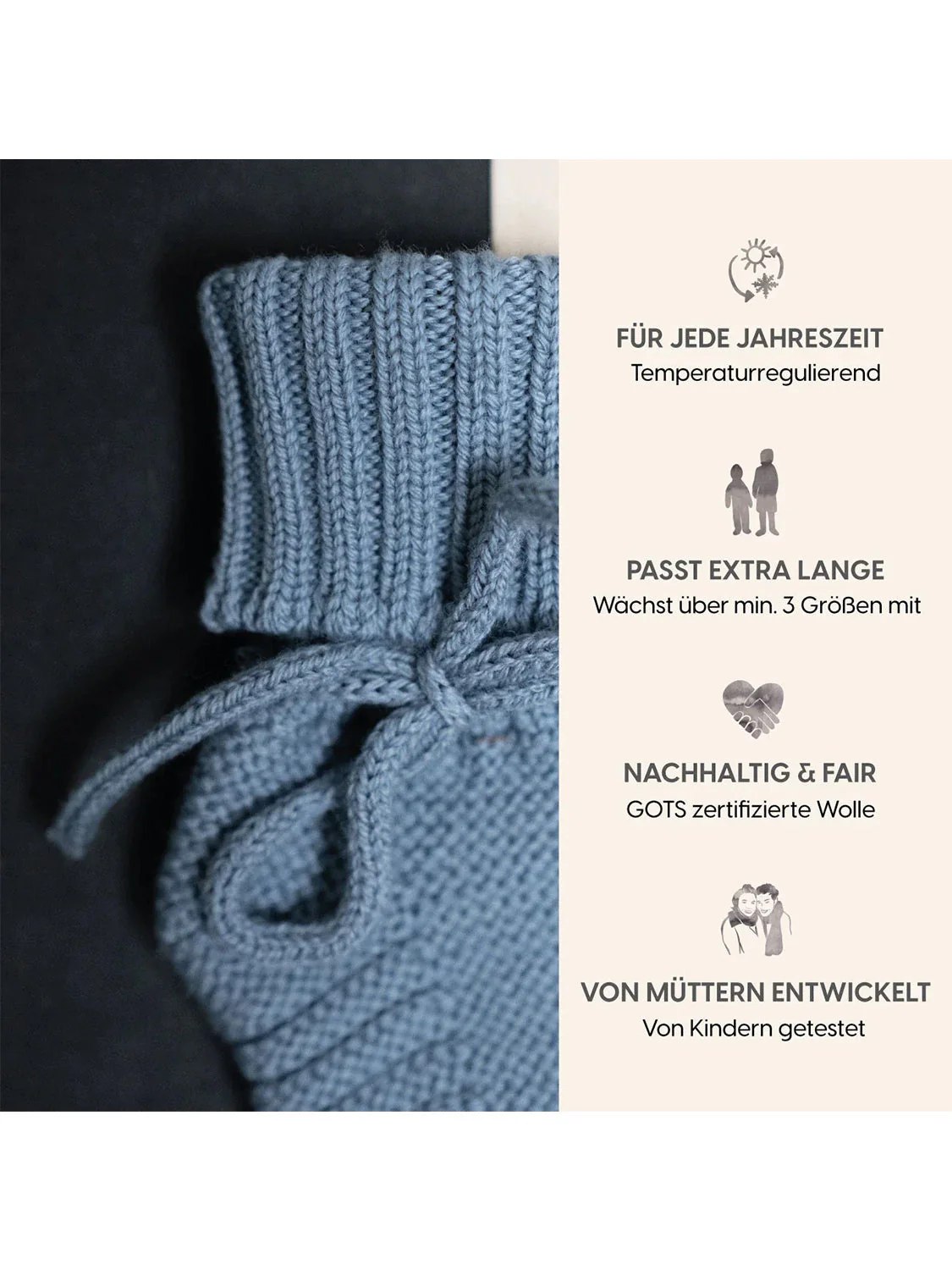 THE WOOLLY BABY BOOTIE - blue - Image 9