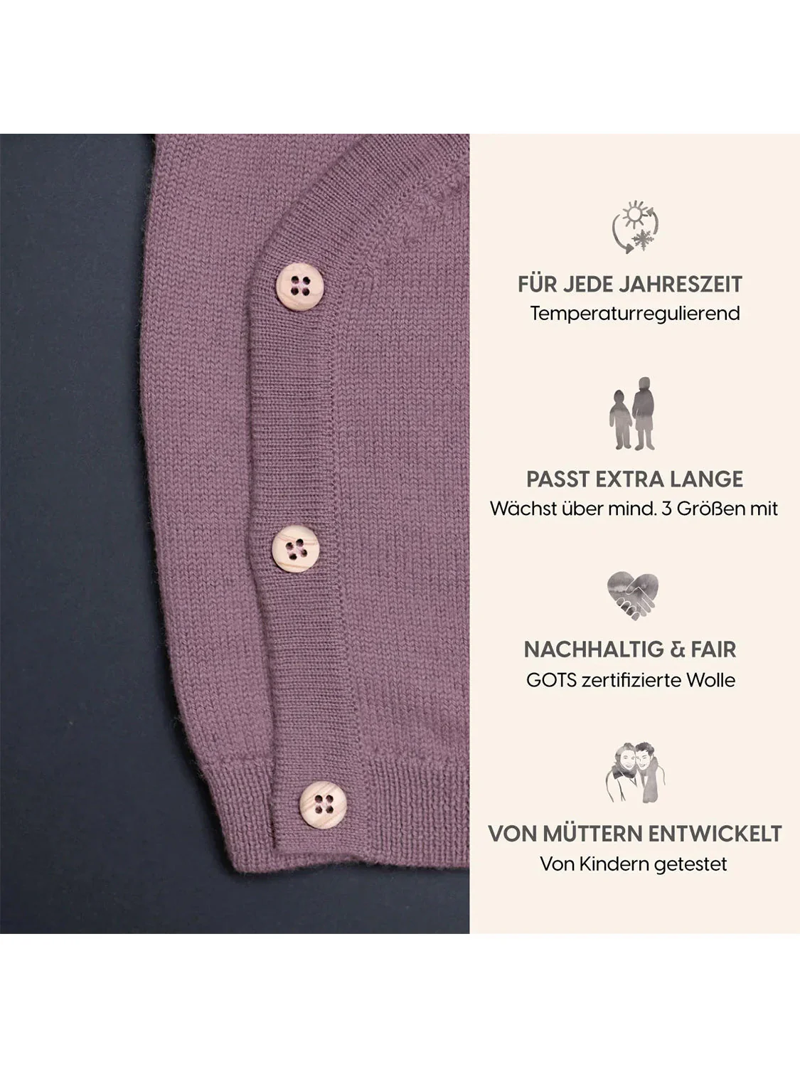 THE WOOLLY BABY JACKET - mauve - Image 8
