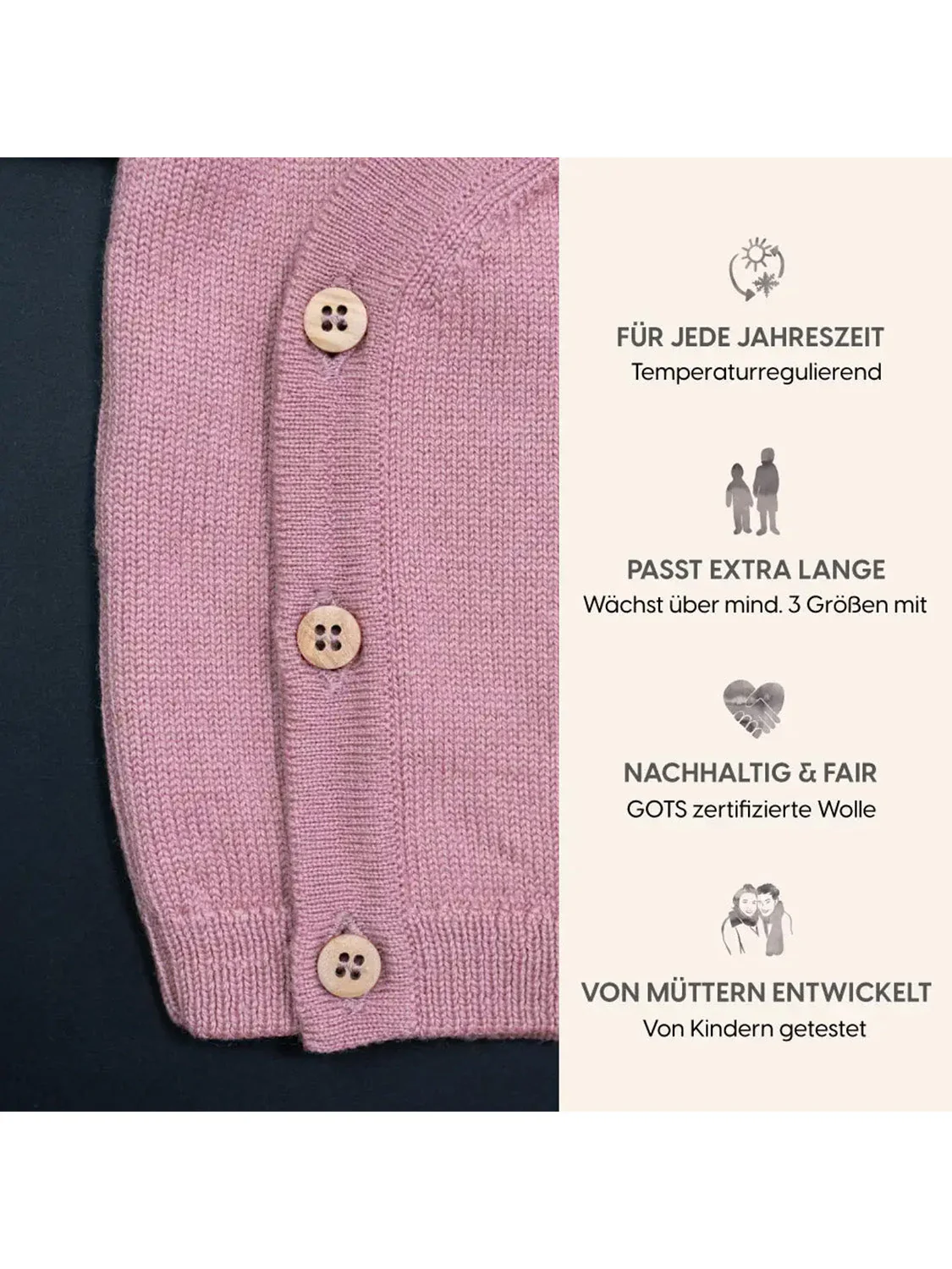 THE WOOLLY BABY JACKET - rose - Image 10
