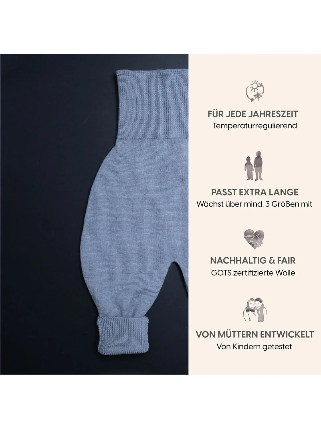 THE WOOLLY BABY PANTS - blue - Image 7
