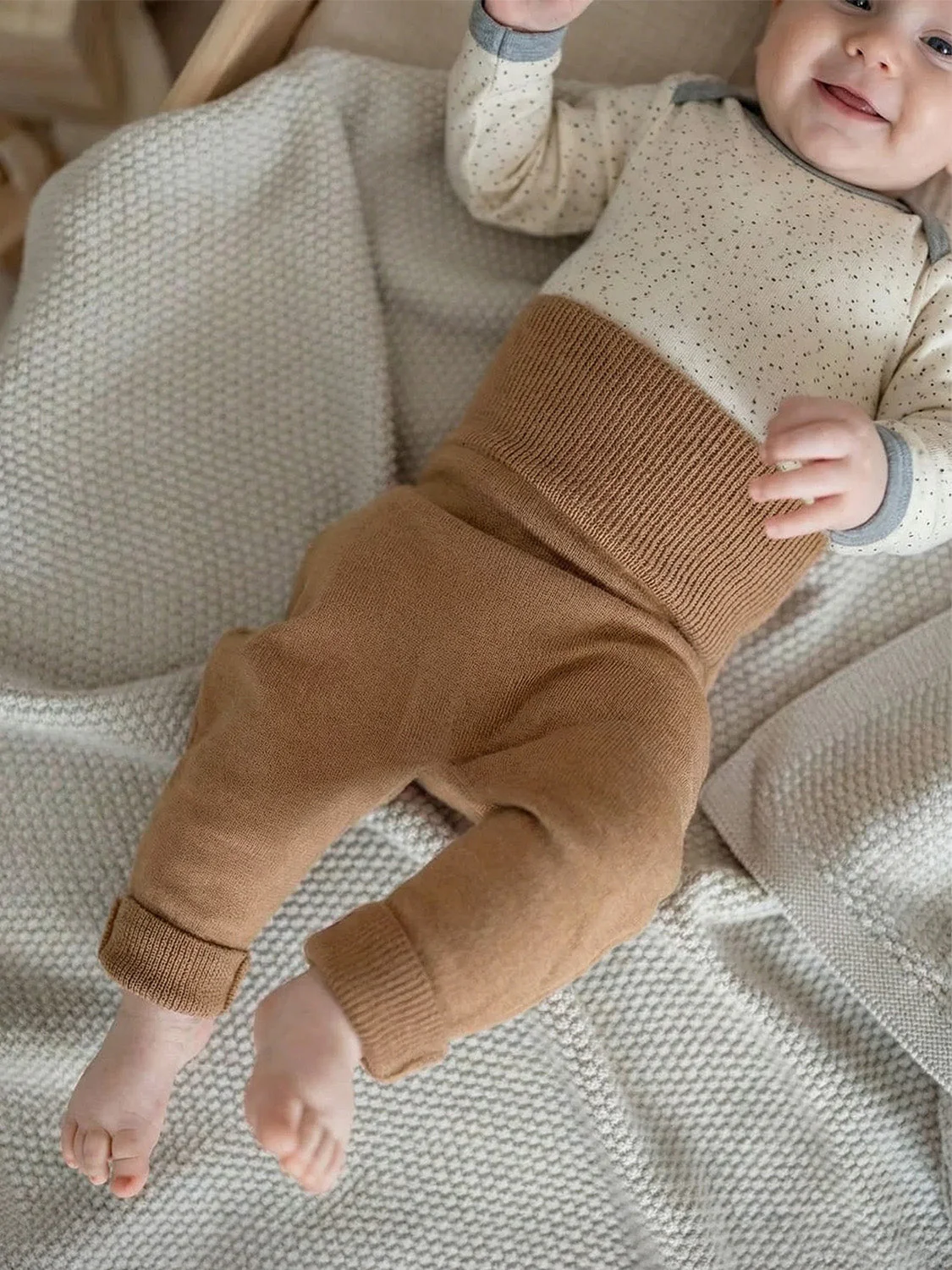 THE WOOLLY BABY PANTS - camel - Image 3