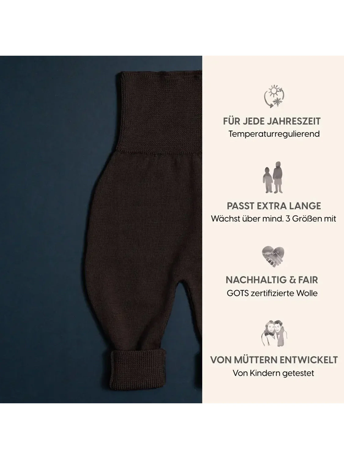THE WOOLLY BABY PANTS - chocolate - Image 7