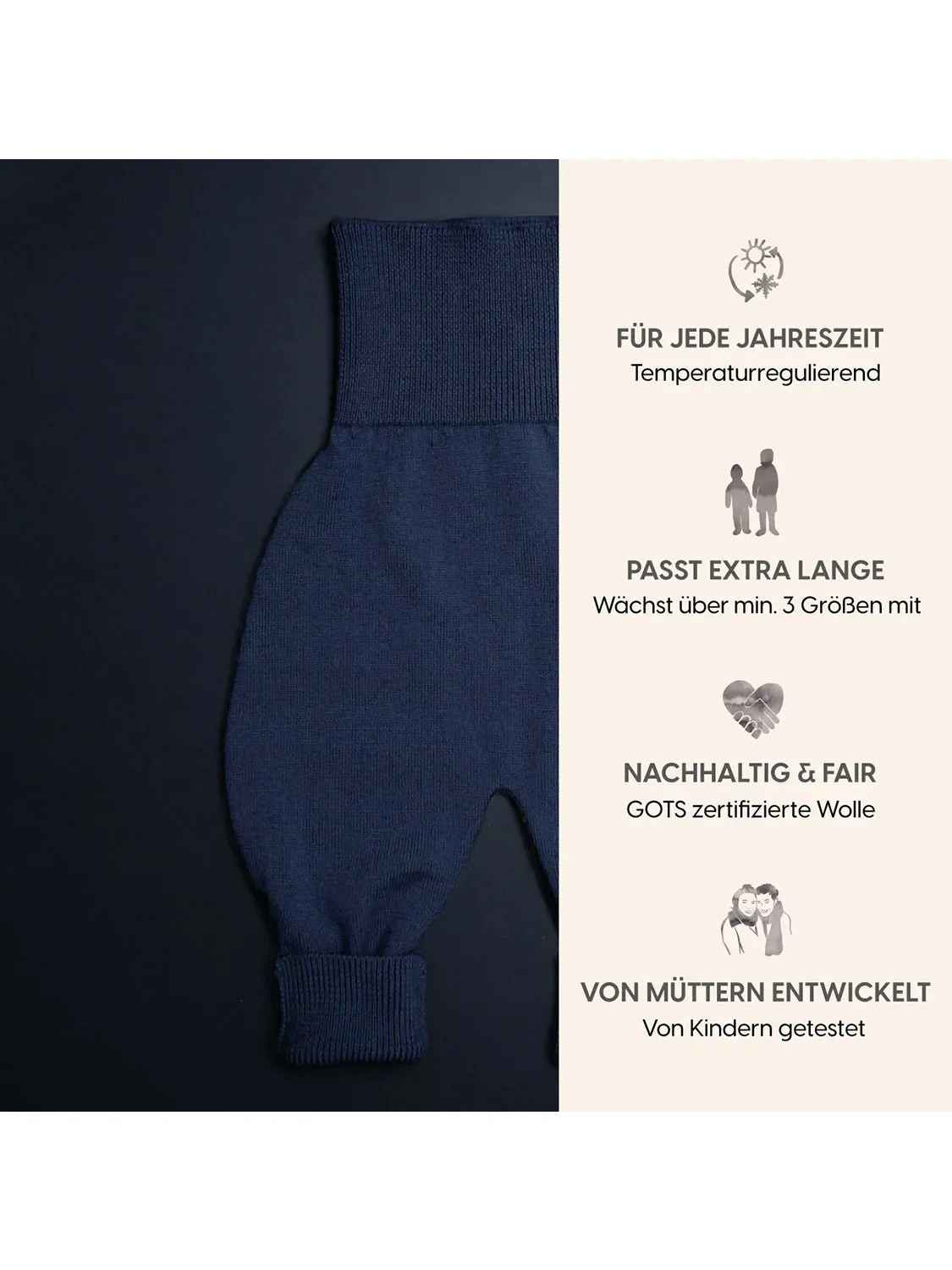 THE WOOLLY BABY PANTS - midnight blue - Image 8