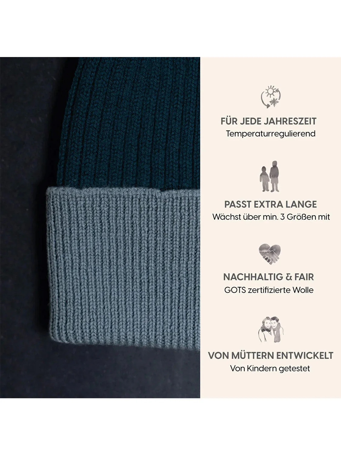 THE WOOLLY BEANIE MULTI - new petrol - Image 8