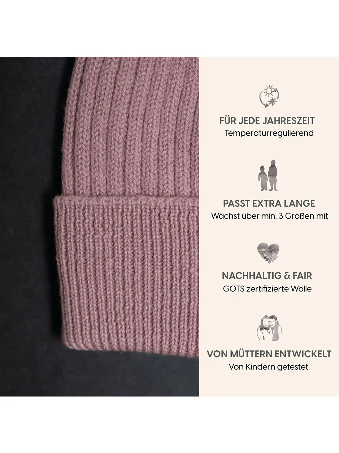 THE WOOLLY BEANIE - rose - Image 5
