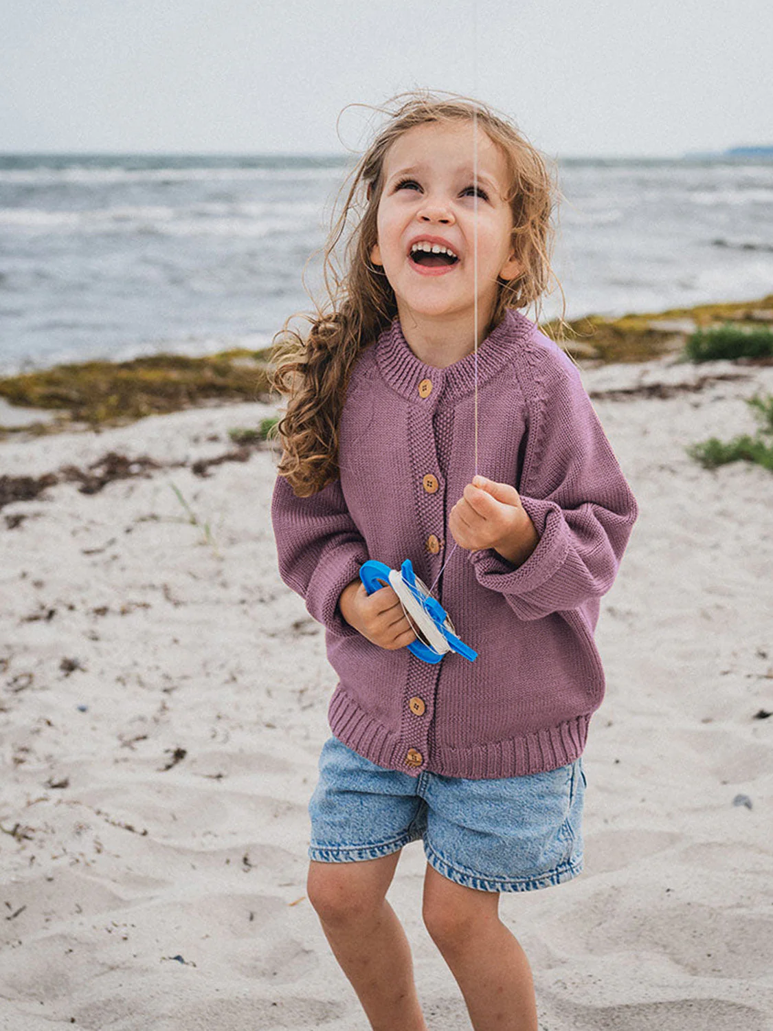 THE WOOLLY CARDIGAN - mauve - Image 2
