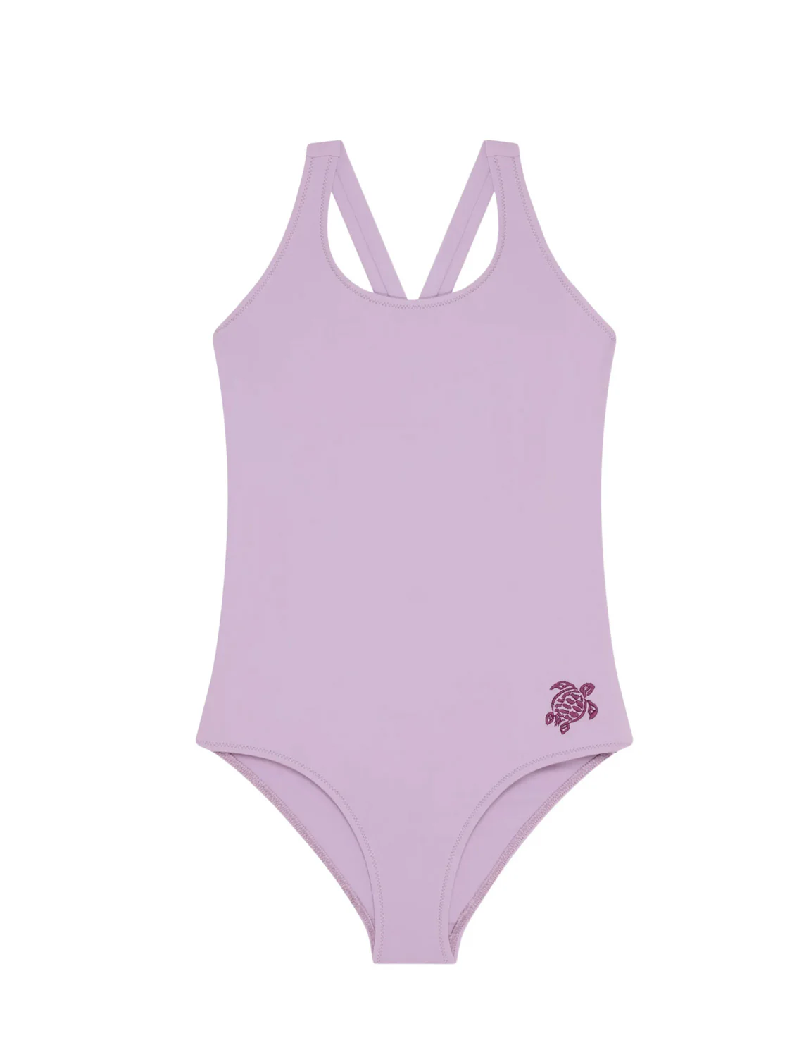 Badeanzug Solid Cross-Back Flieder