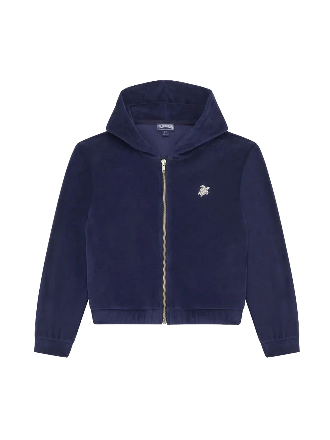 Sweatjacke Embroidered Turtle Velvet Marineblau